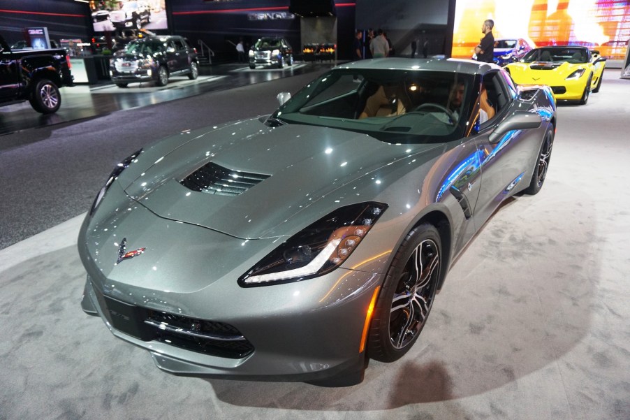 A Chevy Corvette is seen during Auto show at the LA Convention center in Los Angeles on November 18, 2015.