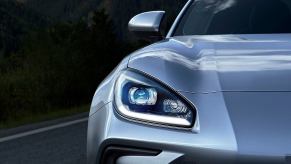 A close up image of the 2022 Subaru BRZ outdoors.