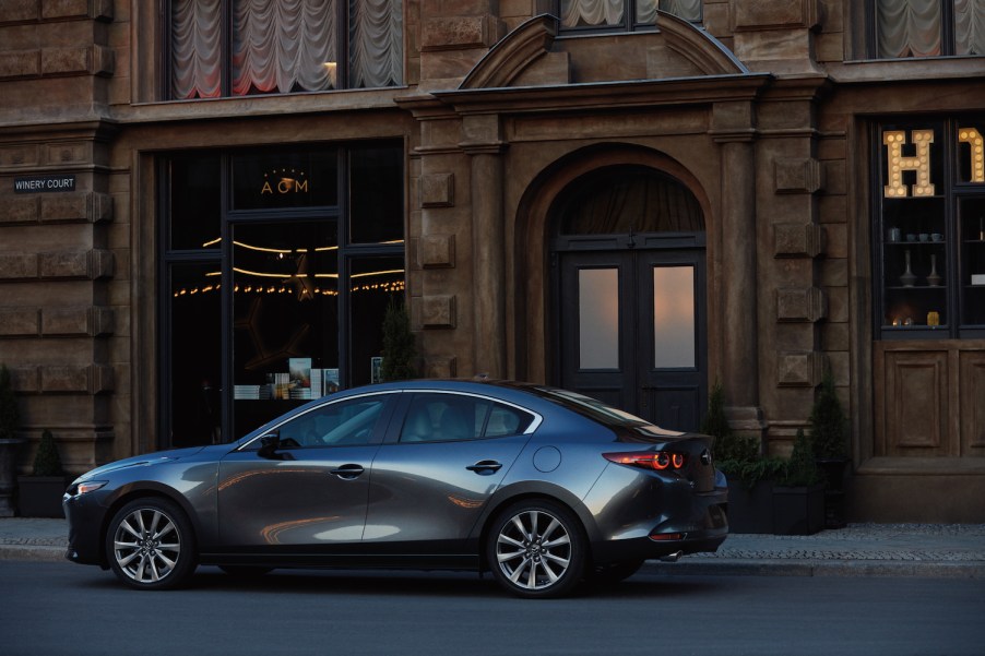 2020 Mazda3 parked in front of a building