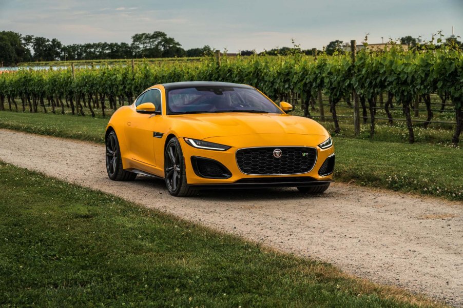 A photo of a 2021 Jaguar F-Type R outdoors.