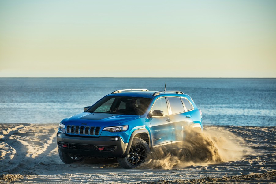 2021 Jeep® Cherokee Trailhawk in the sand