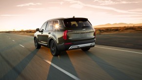 2021 Kia Telluride driving down the road