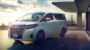 A white 2021 Toyota Alphard