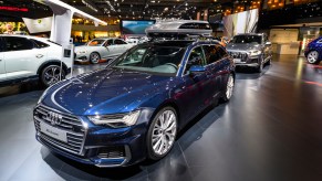 Audi A6 Avant station wagon on display at Brussels Expo