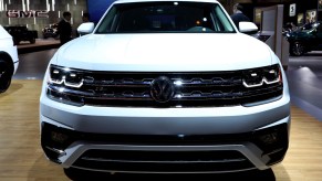 A Volkswagen Atlas on display at an auto show