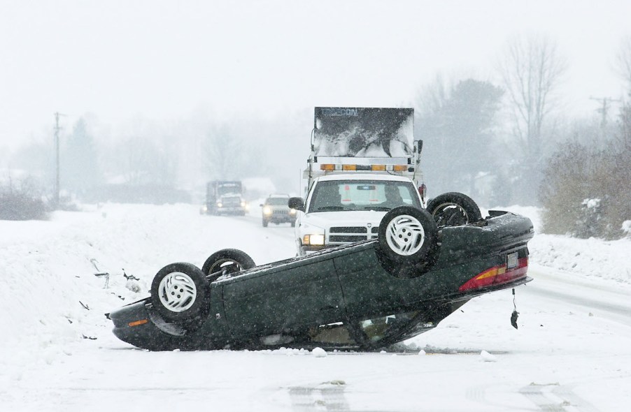 Car crash in snow