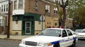 A Chevrlolet Caprice police car in Camden, New Jersey.