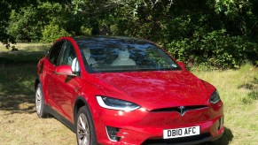 An image of a Tesla Model X parked outdoors.