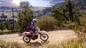 Steve Powell rides his Honda XR 650L in Big Bear