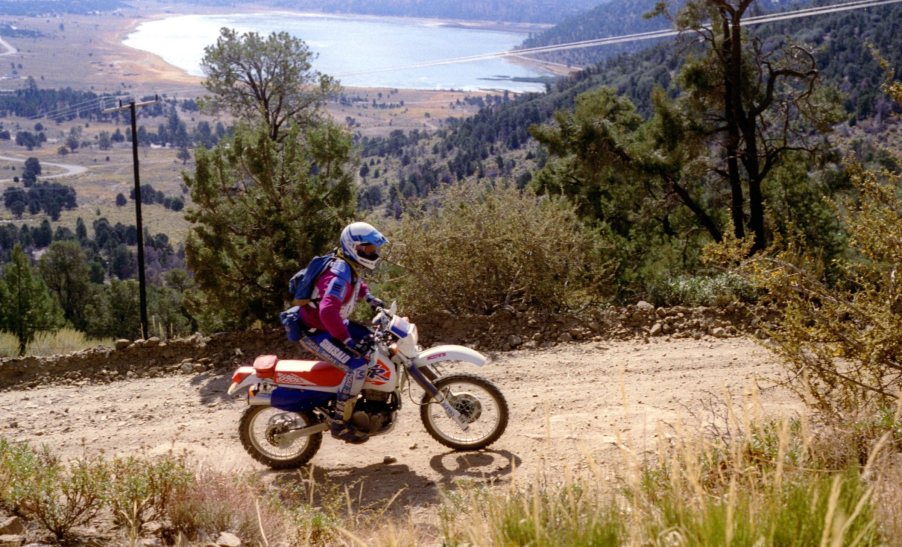 Steve Powell rides his Honda XR 650L in Big Bear