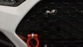 A closeup view of a Hyundai Veloster N