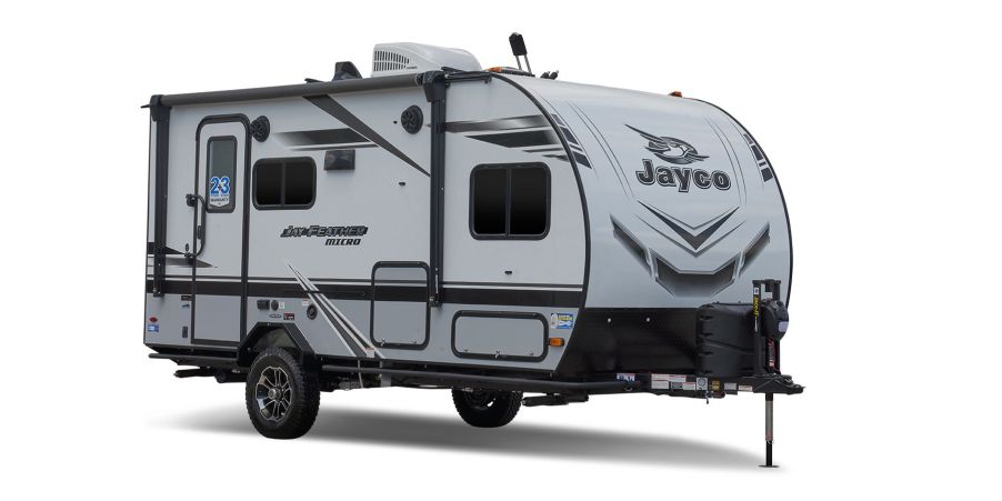 A stock photo of the Jay Feather Micro Trailer.