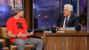 Extreme athlete Travis Pastrana during an interview with host Jay Leno on July 23, 2012.