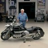 Jay Leno with his black 2004 Honda Valkyrie Rune