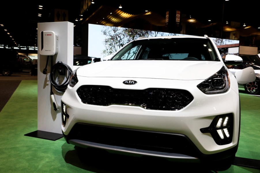 A Kia Niro PHEV on display at an auto show