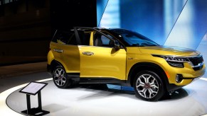 2021 Kia Seltos SX is on display at the 112th Annual Chicago Auto Show