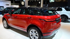 Range Rover Evoque P200 S crossover SUV on display at Brussels Expo