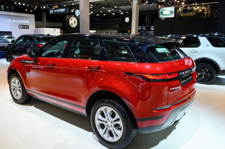 Range Rover Evoque P200 S crossover SUV on display at Brussels Expo