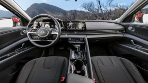 Front seats of the 2021 Hyundai Elantra.