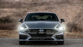 A photo of the 2021 Hyundai Sonata N Line outdoors.