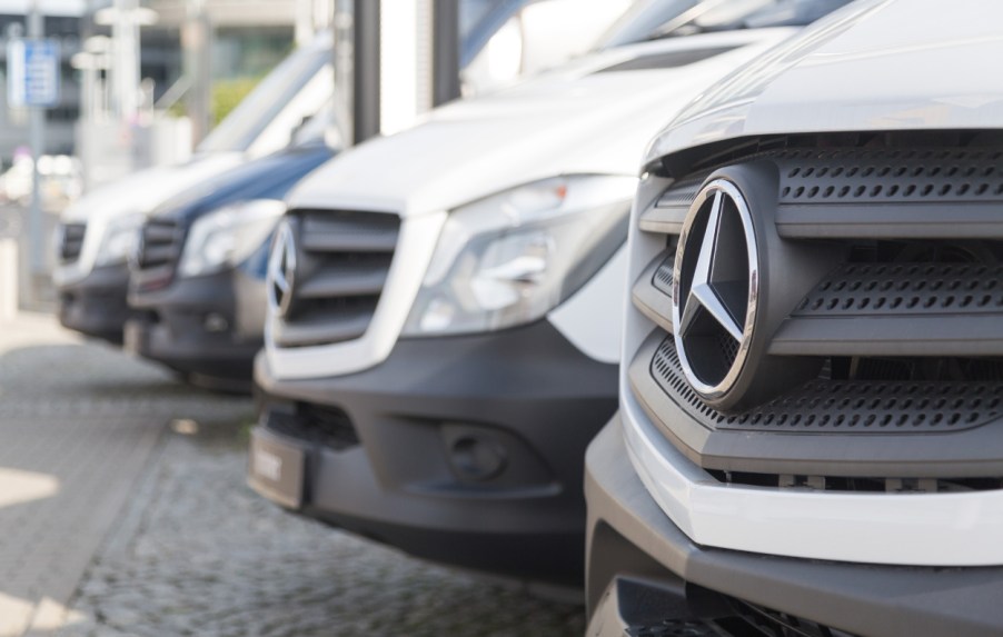 Mercedes-Benz Sprinters on display at a dealership