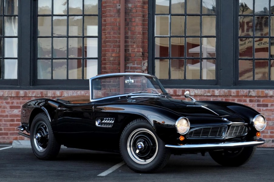 A black 1957 BMW 507 Series II