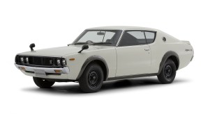 A white 1973 'Kenmeri' KPGC110 Nissan Skyline GT-R