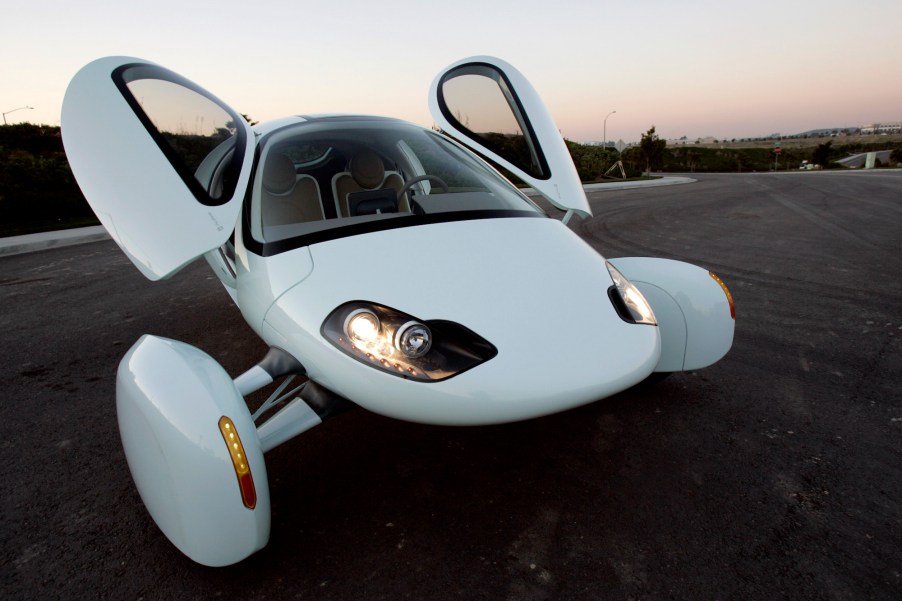 The 2008 Aptera Typ-1 was designed as an electric vehicle and later as an extended-range electric.