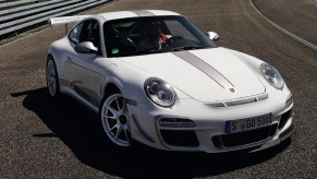 A white 2011 Porsche 911 GT3 RS 4.0