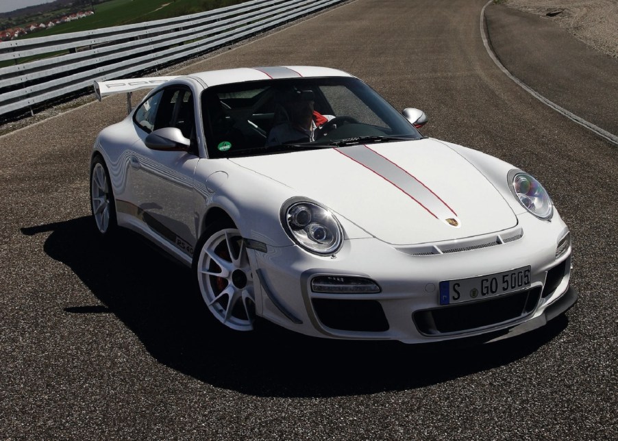 A white 2011 Porsche 911 GT3 RS 4.0