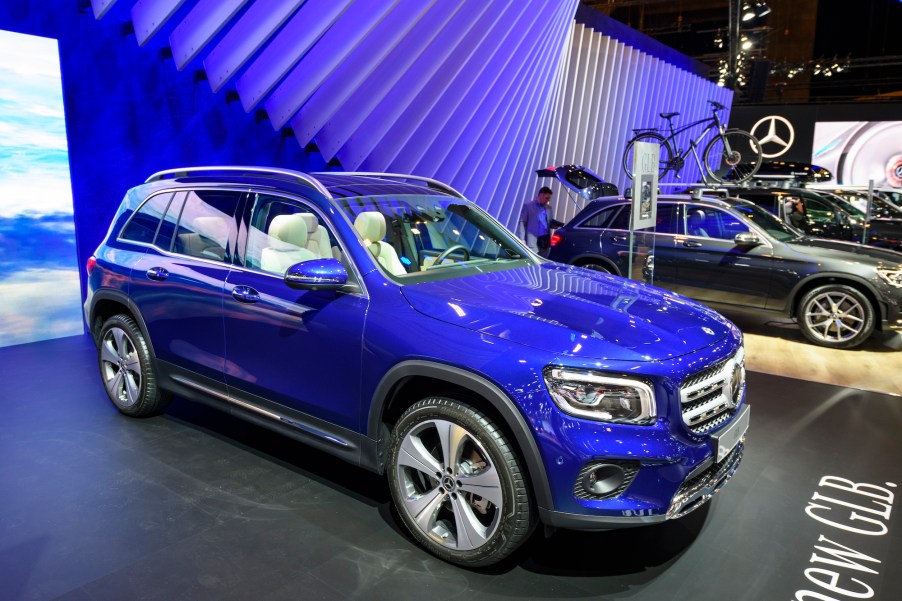 Mercedes-Benz GLB Class subcompact crossover SUV car on display at Brussels Expo on January 9, 2020, in Brussels, Belgium.