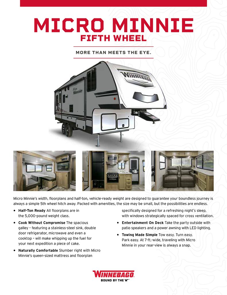 A page excerpt of the Winnebago Micro Minnie RV.