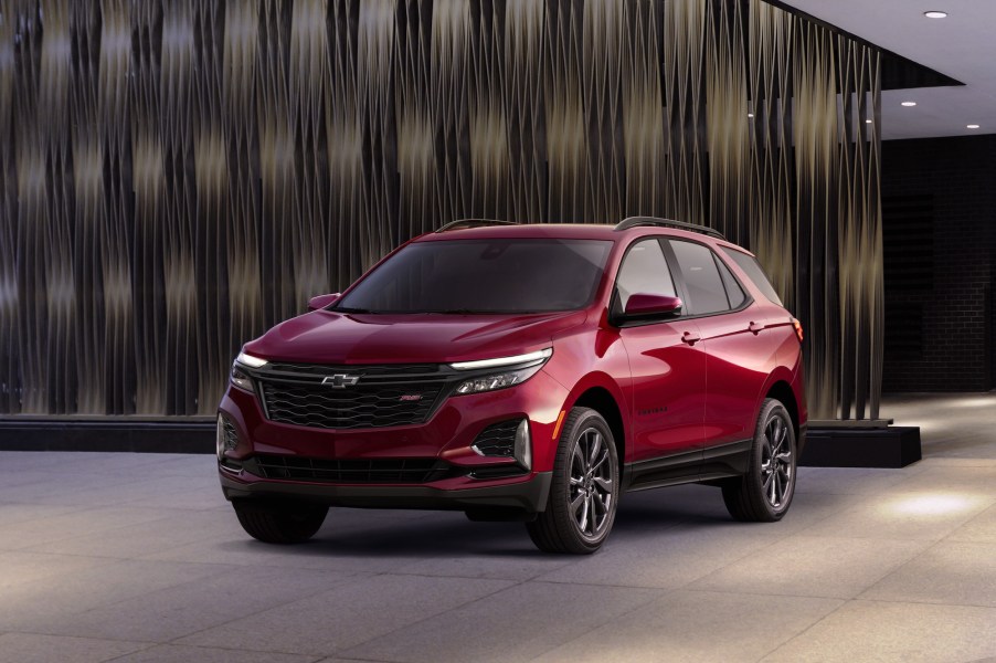 A dark-red 2022 Chevrolet Equinox RS