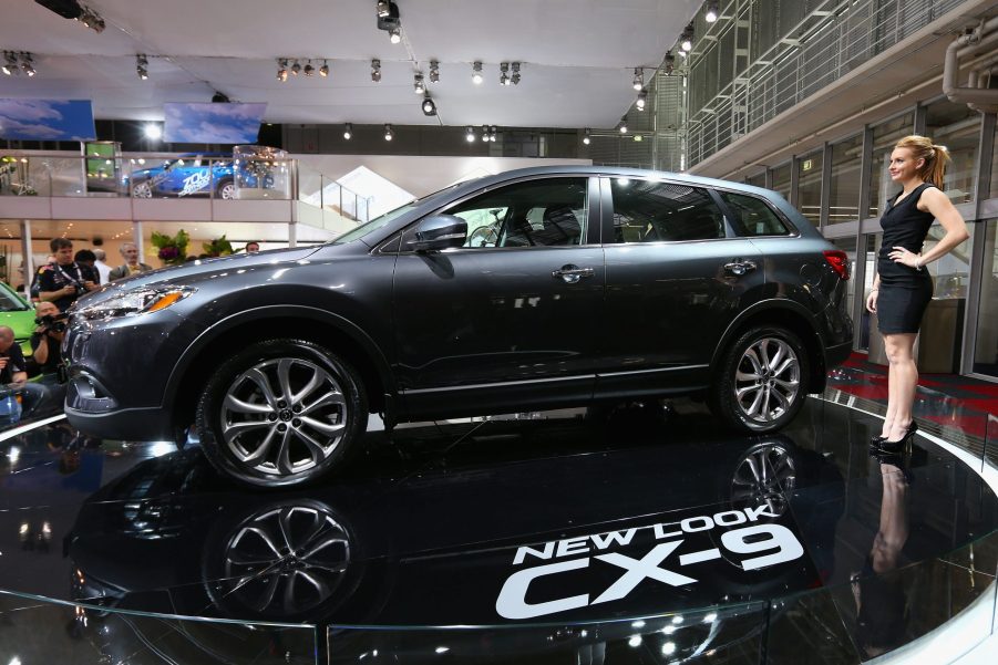 A Mazda CX-9 on display at an auto show