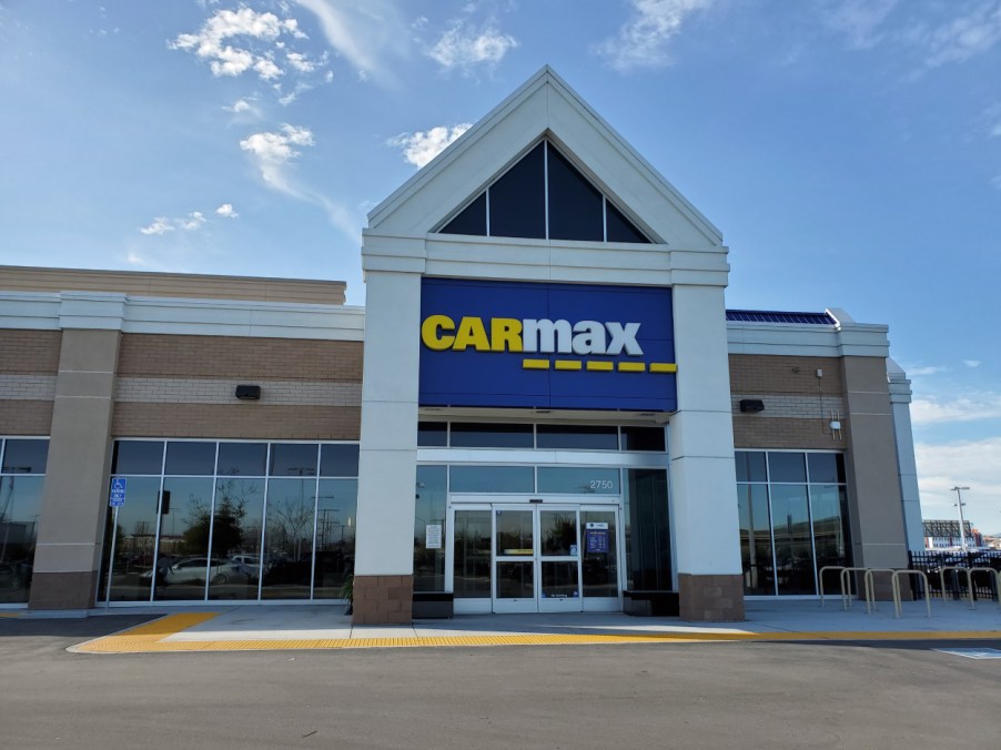 The outside of a CarMax dealership