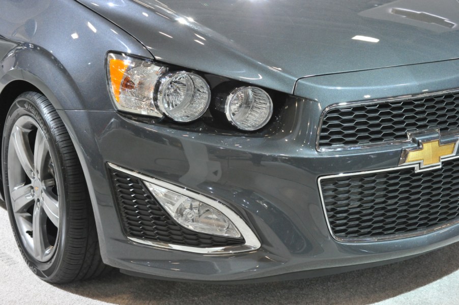 A Chevy Sonic on display at an auto show