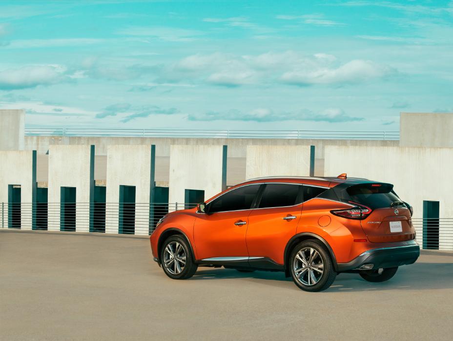 a bright orange new Nissan Murano