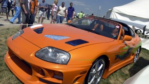 A 1994 Toyota Supra replica of a car featured in the movie 'The Fast and the Furious.'