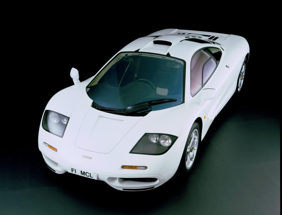 An image of a 1995 McLaren F1 in studio.