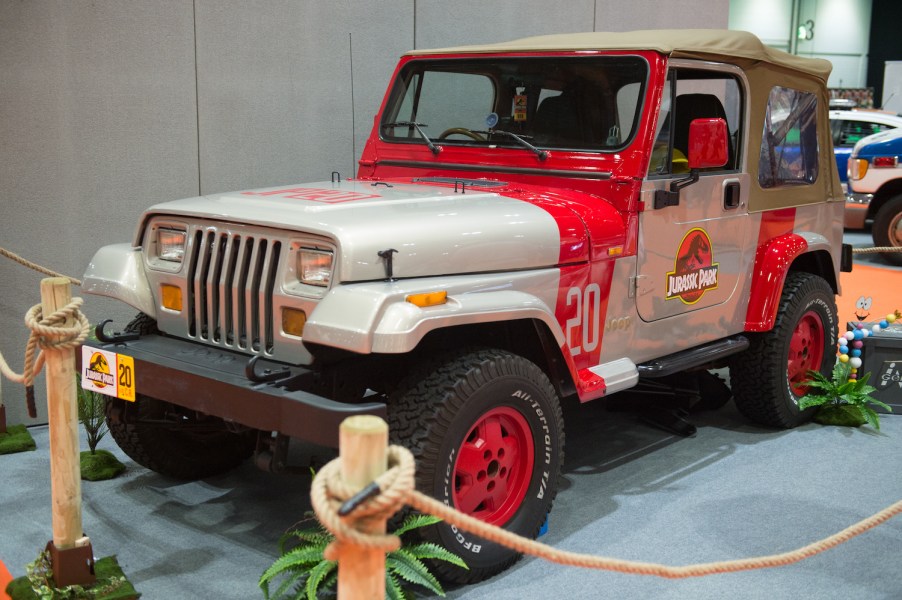 Jurassic Park Jeep on display