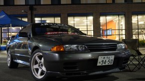 A gray Nissan R32 Skyline GT-R