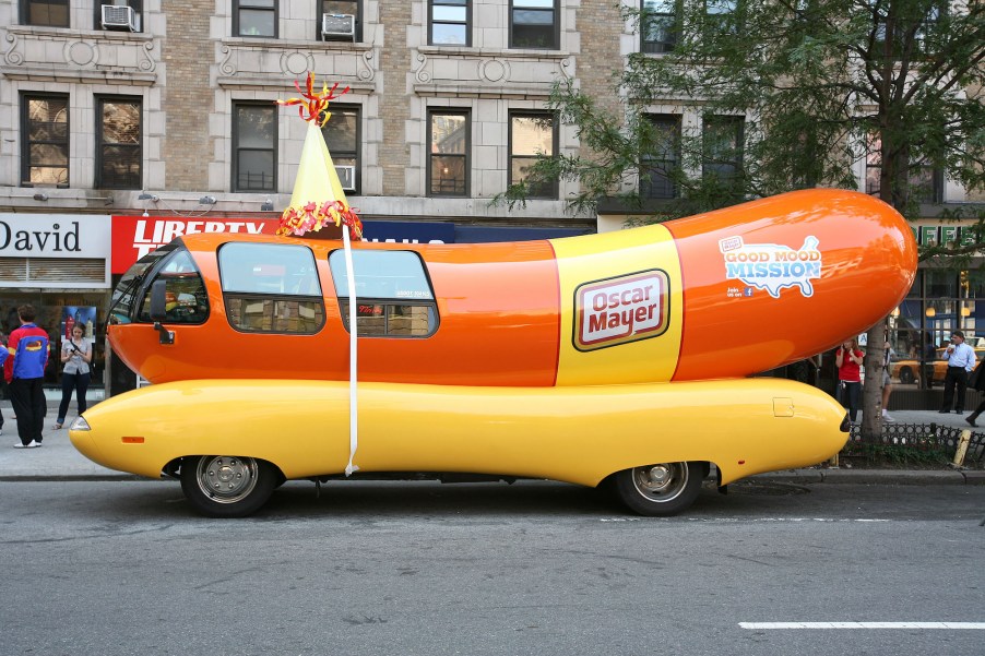 General view of atmosphere at Oscar Mayer Wienermoblie 75th birthday celebration at West 75th Street on July 18, 2011, in New York City