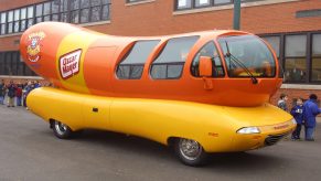 An Oscar Mayer Wienermobile on display