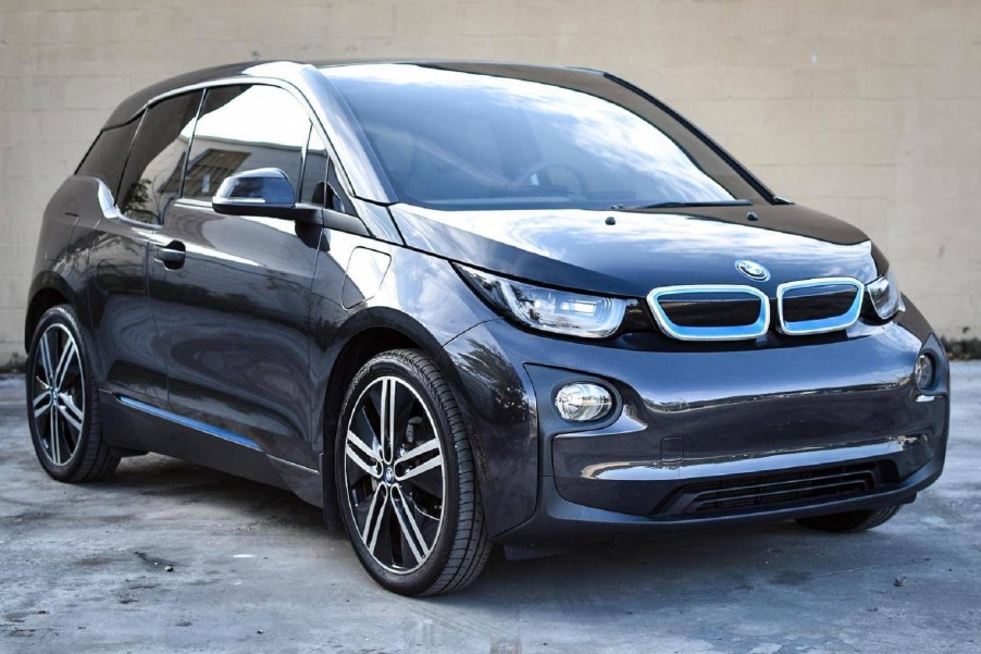 A black 2015 BMW i3 REX