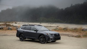 2021 Subaru Outback parked in a foggy lot