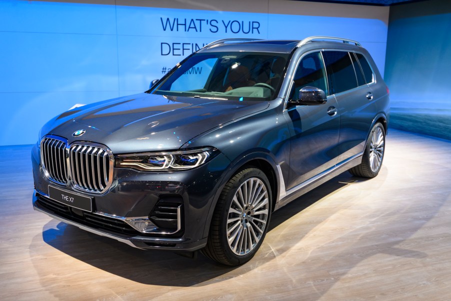 BMW X7 fullsize luxury SUV on display at Brussels Expo