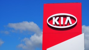 A Kia dealership's sign on display