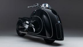 The black Kingston Custom 'Spirit of Passion' custom 2021 BMW R 18