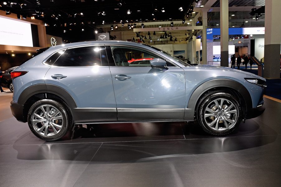 The Mazda CX-30 on display at the Brussels Motor Show