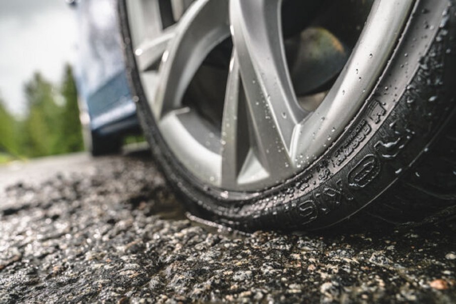 Nokian Tyres One all-season tire mounted on a silver wheel